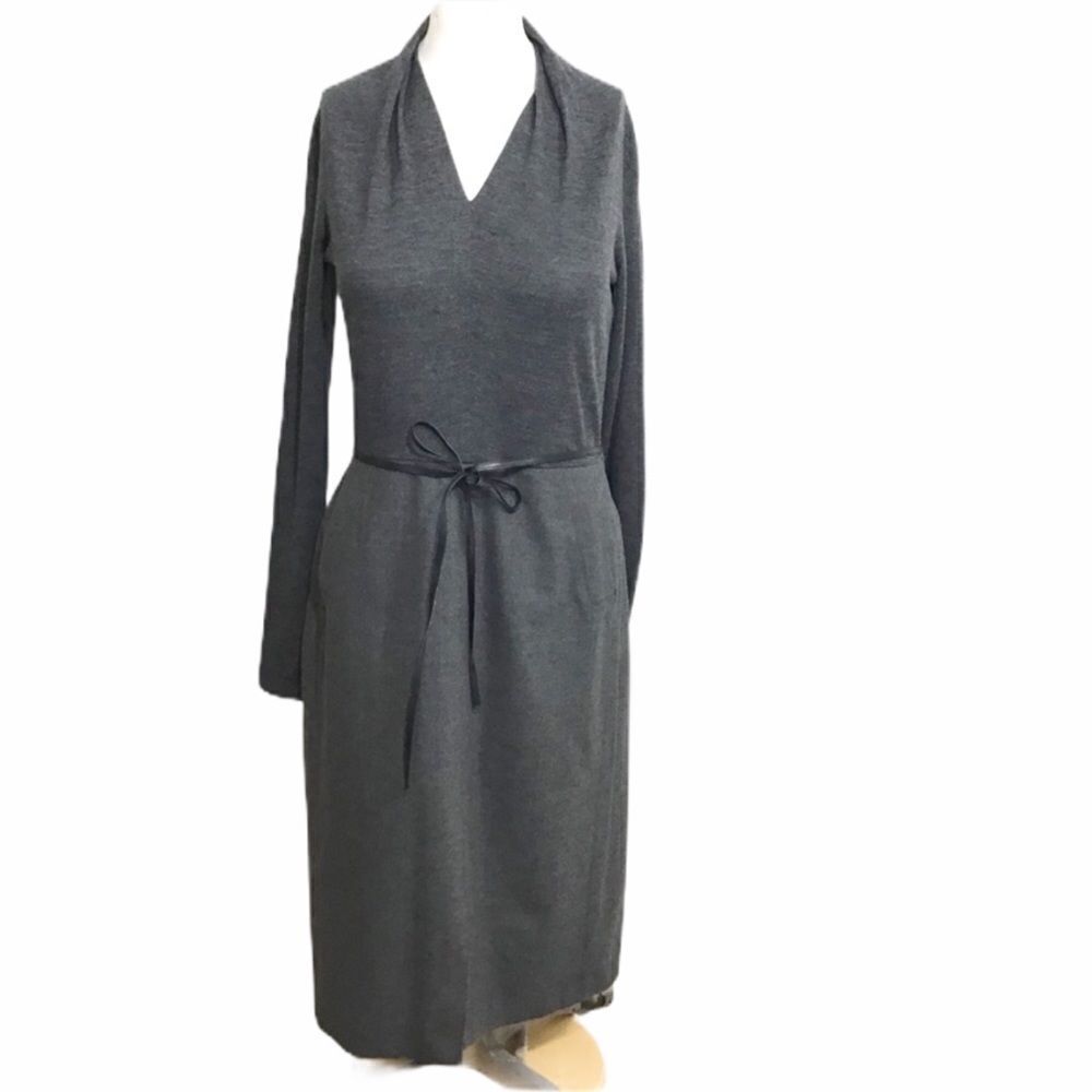 PAULE KA Paris Wool Thin Belt Midi Dress NWT Sz 40